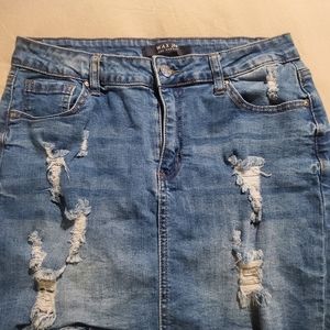 Wax Jean Skirt